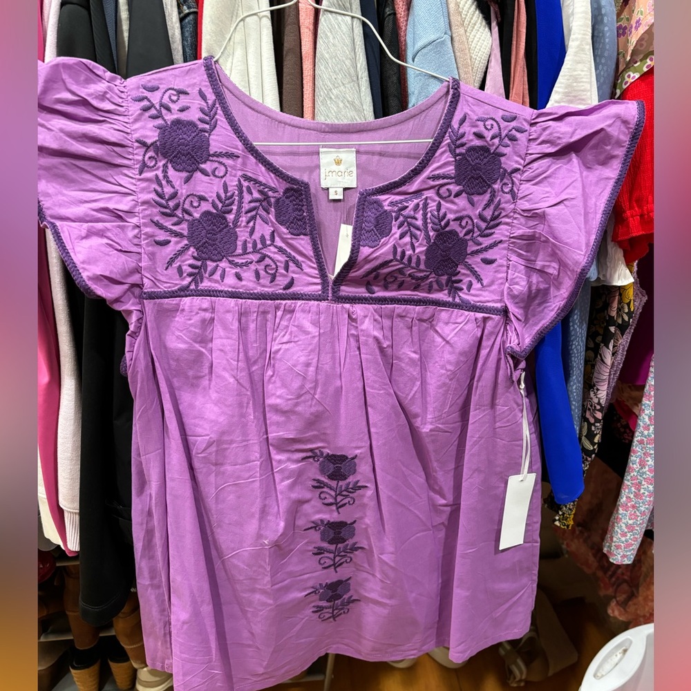 NWT J Marie purple top, size small